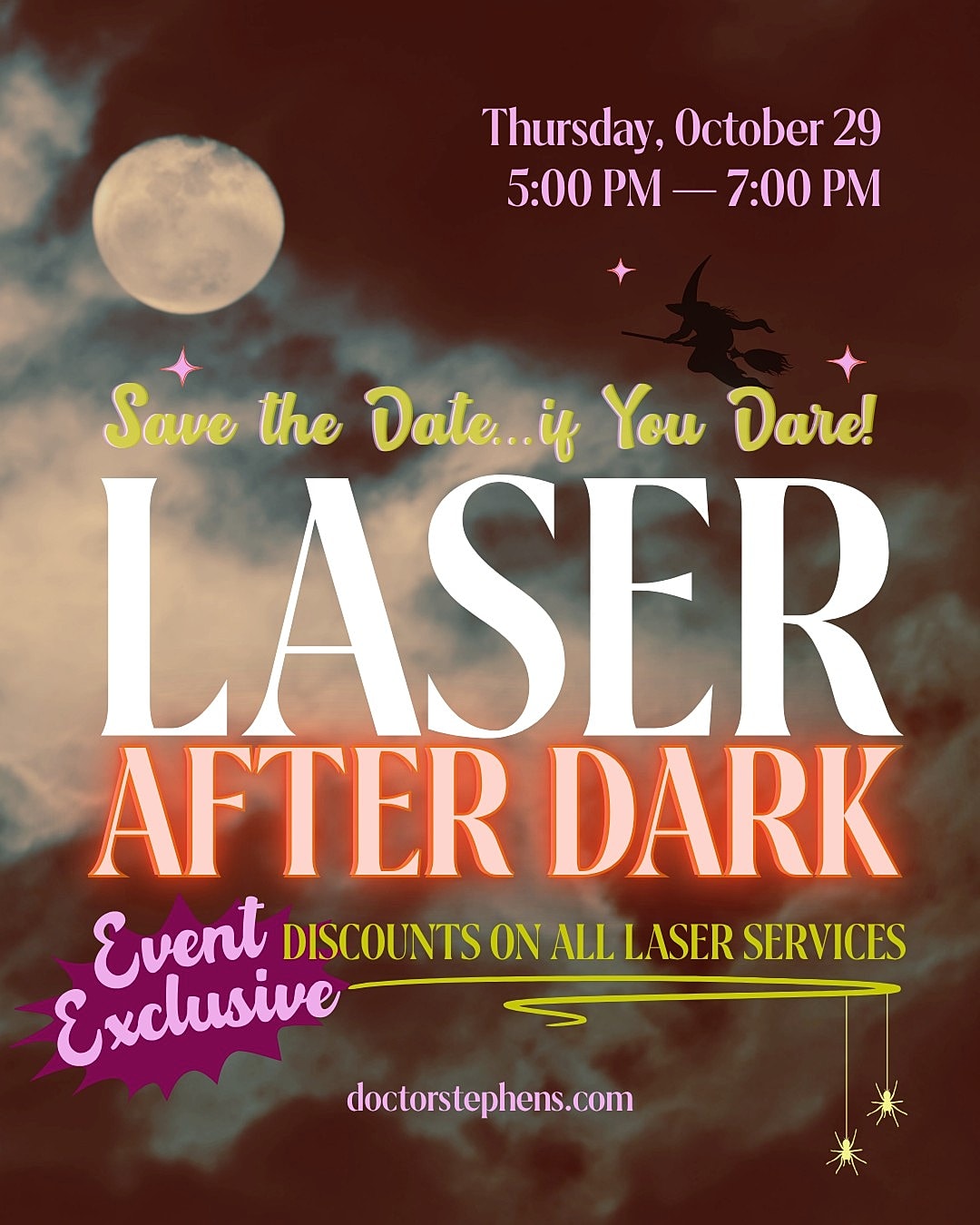 Laser service discount event on October 29.